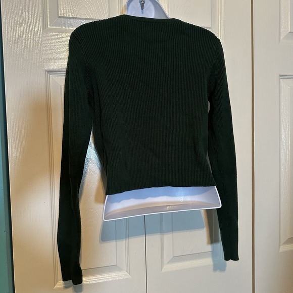 Brandy Melville Women's Flannel Button Down Size Small/‎ Medium Emerald Green - Picture 2 of 3